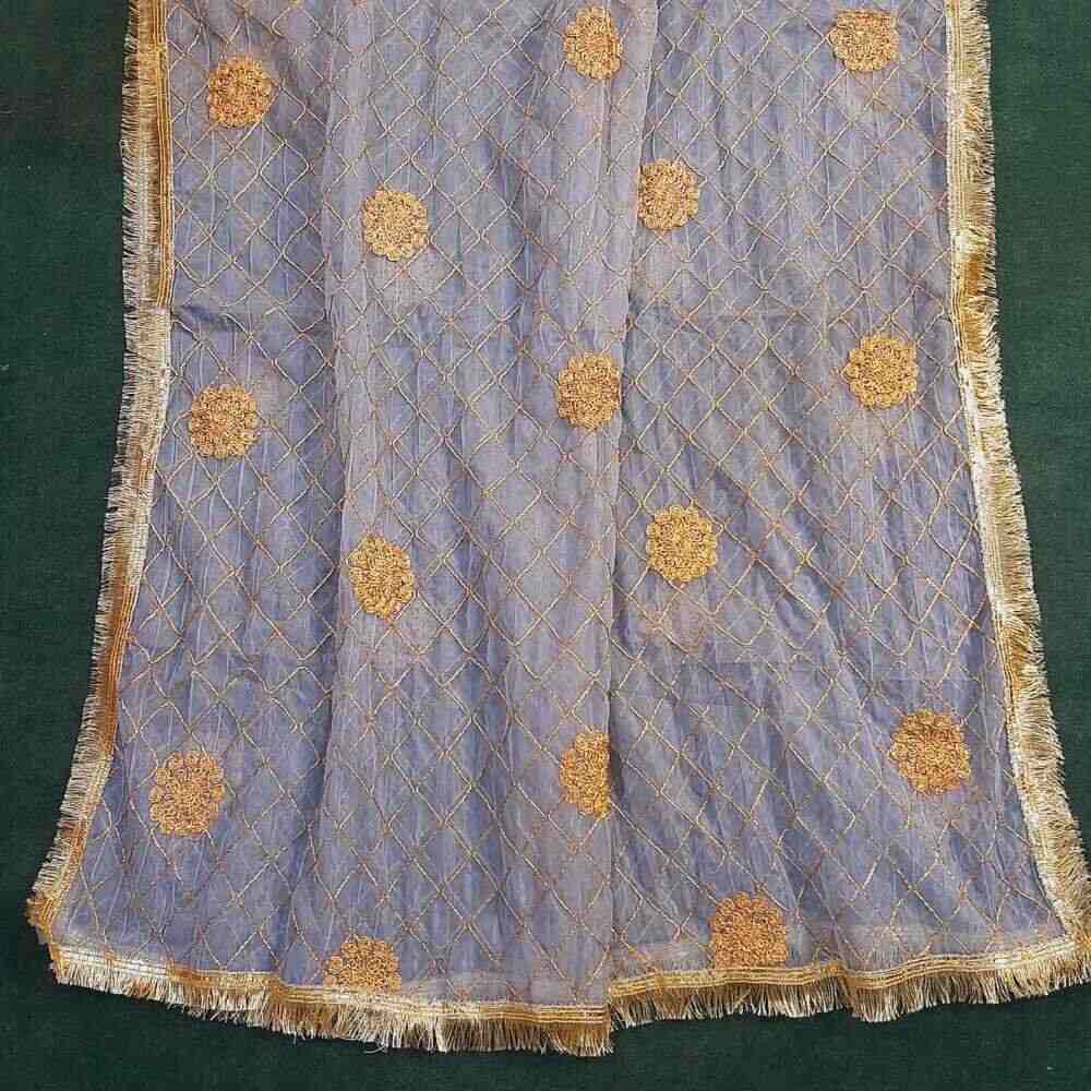 Gota Work Dupatta For Wedding Party - Net - ZD632