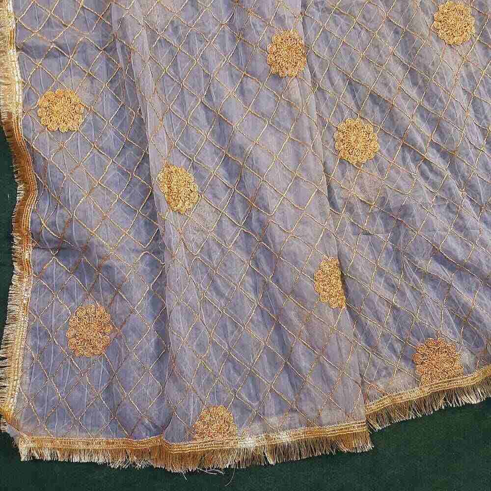 Gota Work Dupatta For Wedding Party  - Net -  ZD632