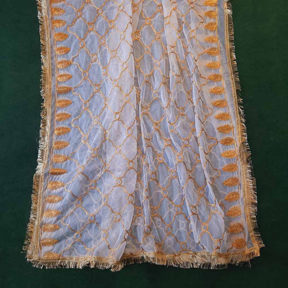 Gota Work Dupatta For Wedding - Net - ZD683
