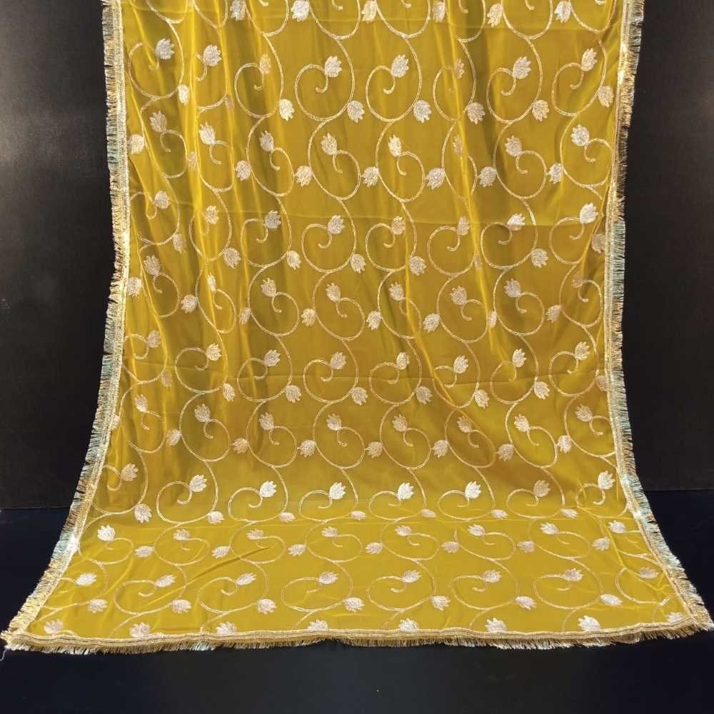 Gota Work Dupatta For Wedding - Net - ZD626
