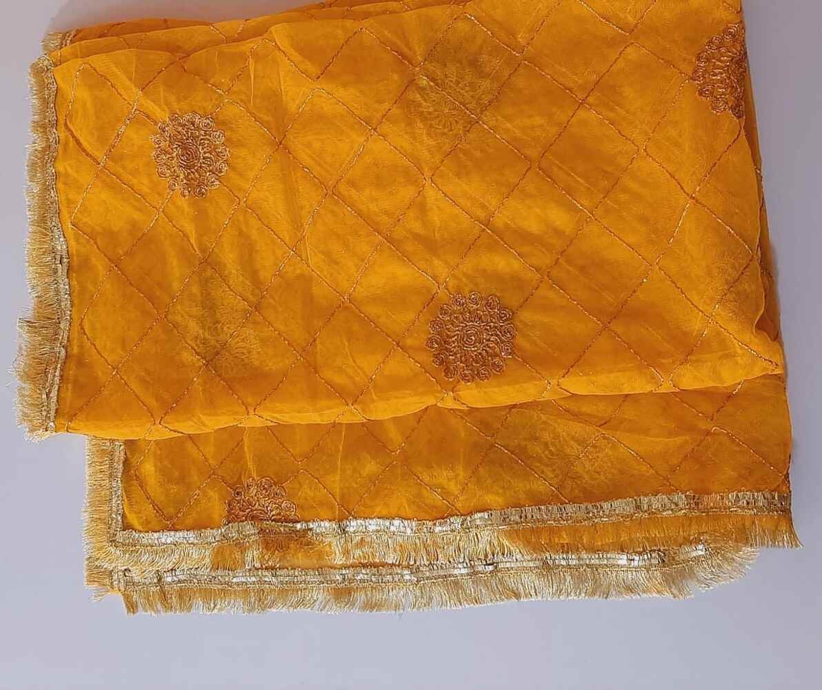 Gota Work Dupatta For Wedding Party - Net - ZD632