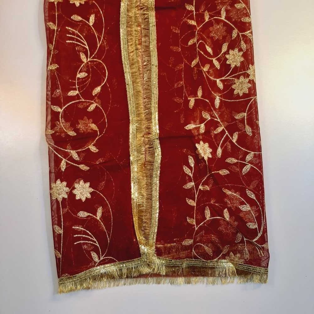 Gota Work Net Dupatta For Wedding Party - ZD1237