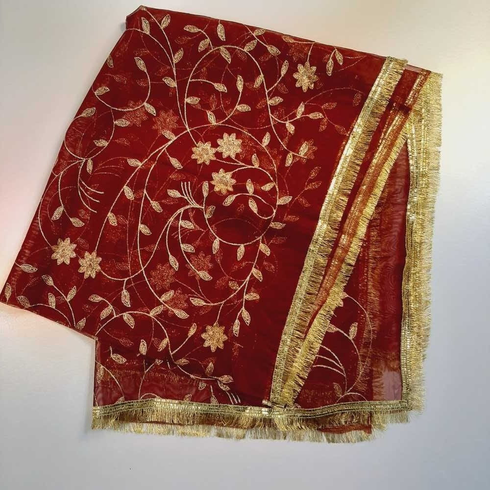 Gota Work Net Dupatta For Wedding Party - ZD1237