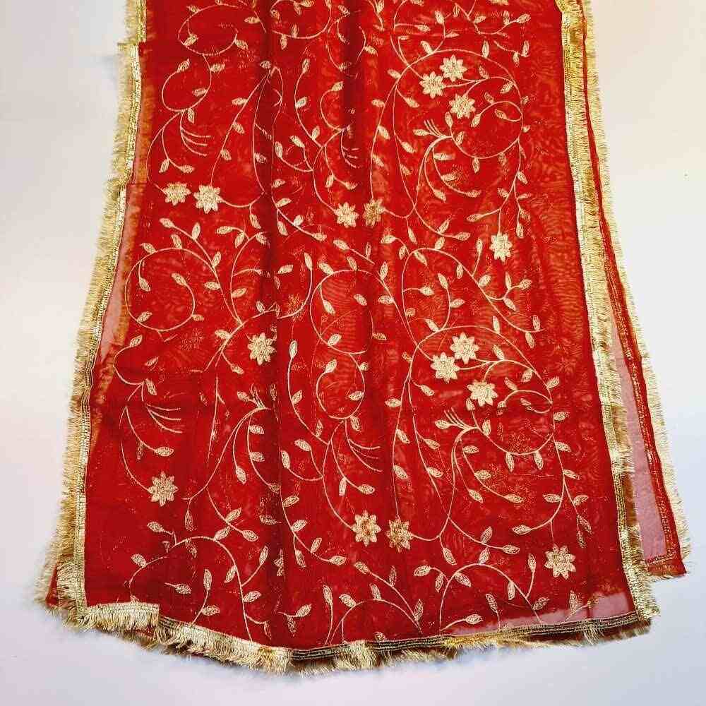 gota work net dupatta for wedding party