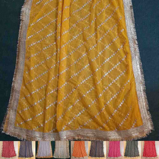gota work net dupatta for wedding party