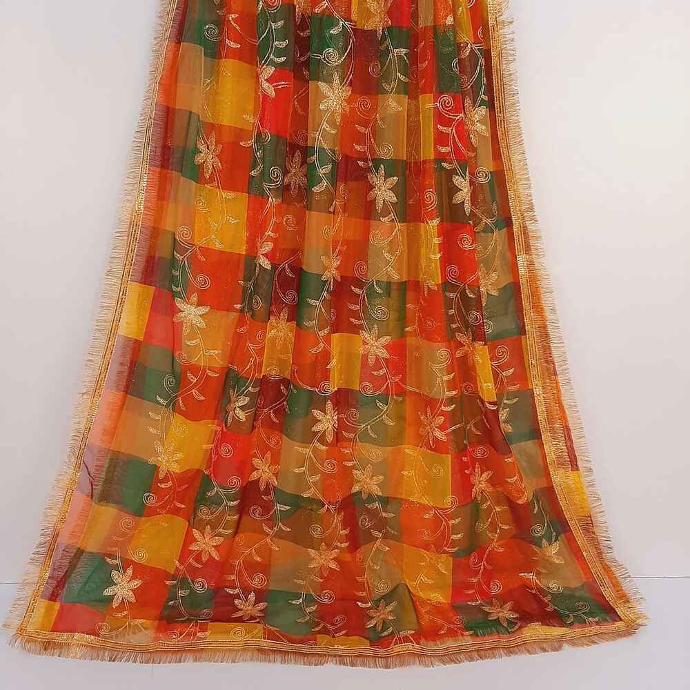 Multi Gota Work Dupatta For Wedding Party - Net