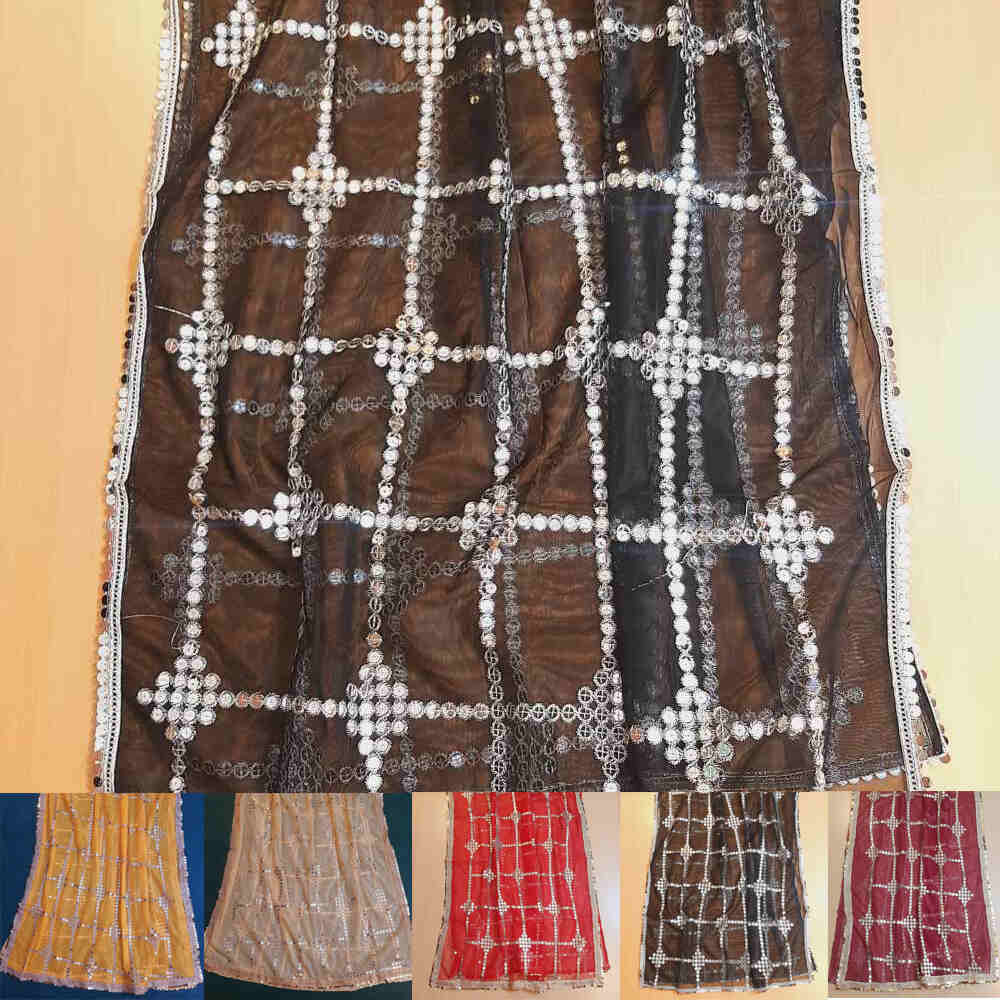 Gota Work Dupatta For Wedding Party - Net -  ZD1236