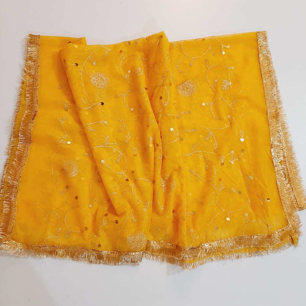 Gota Work Dupatta For Wedding - Net - ZD07