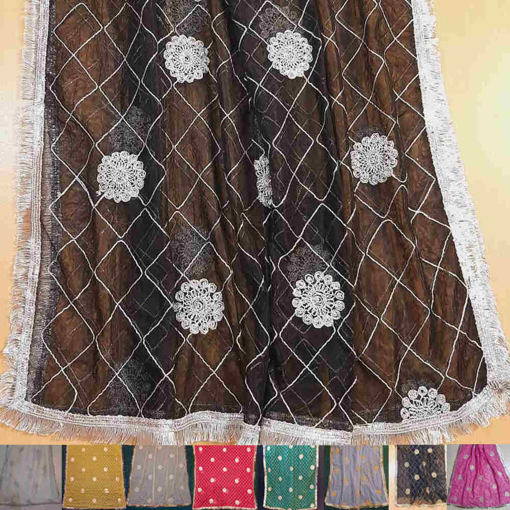 Gota Work Dupatta For Wedding Party  - Net -  ZD632