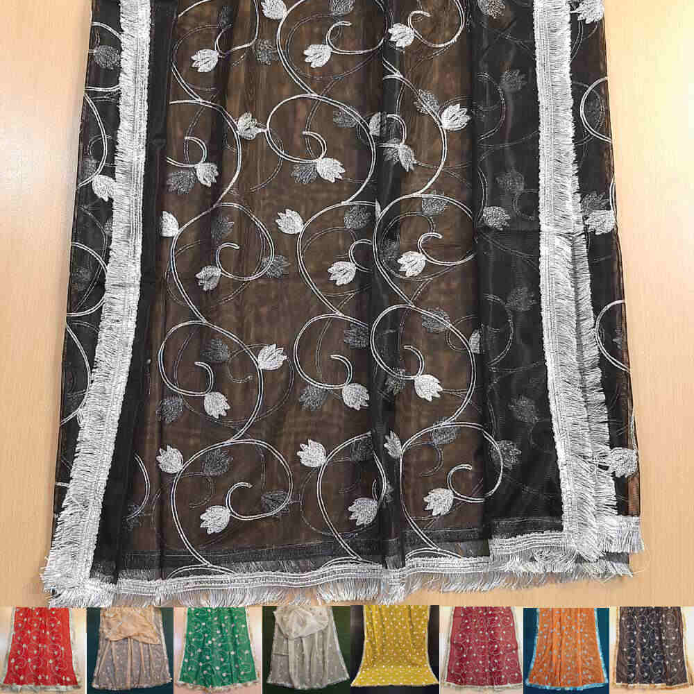 Gota Work Dupatta For Wedding - Net - ZD626