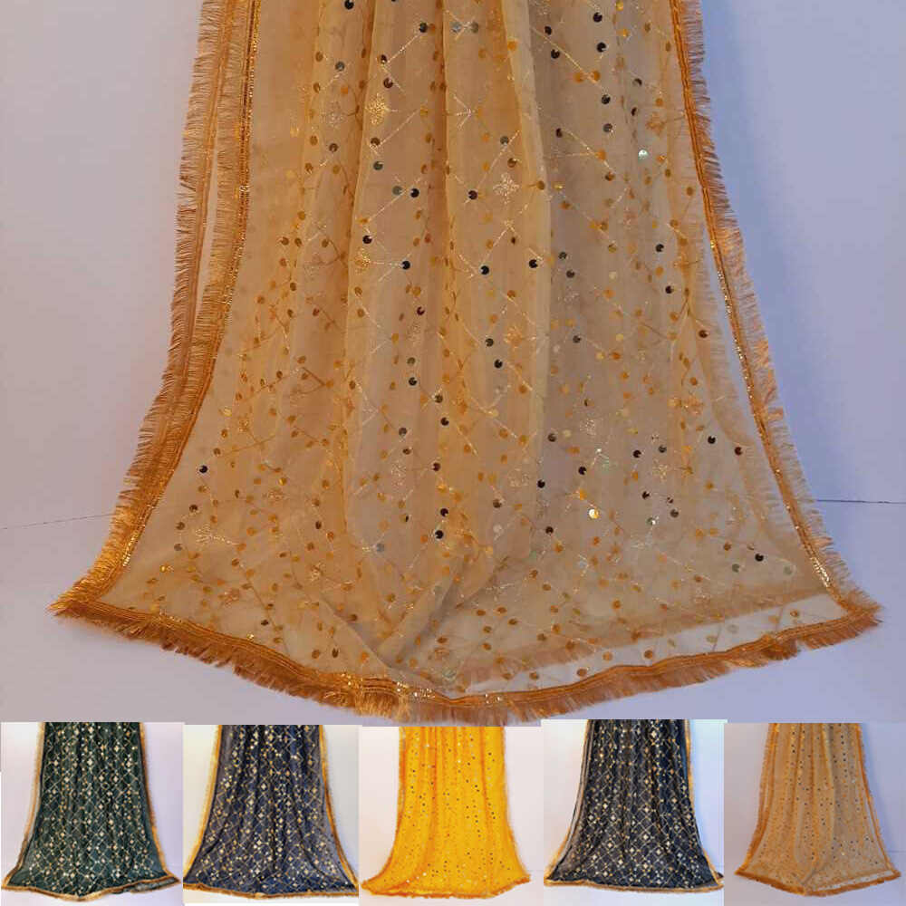 Gota Work Dupatta For Wedding Party - Net -  ZD1204