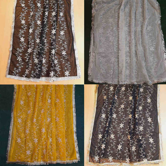 Gota Work Dupatta For Wedding Party - Net - ZD0A2