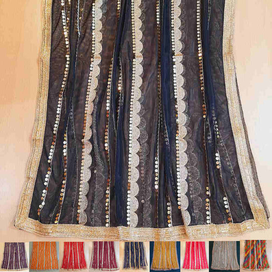 Gota Work Dupatta For Wedding Party - Net - ZD0A3