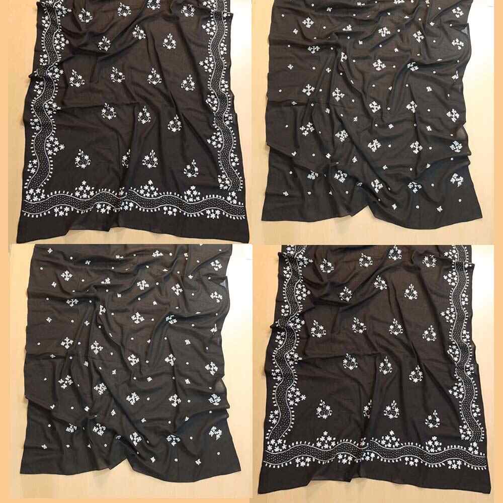 hand embroided lawn dupatta