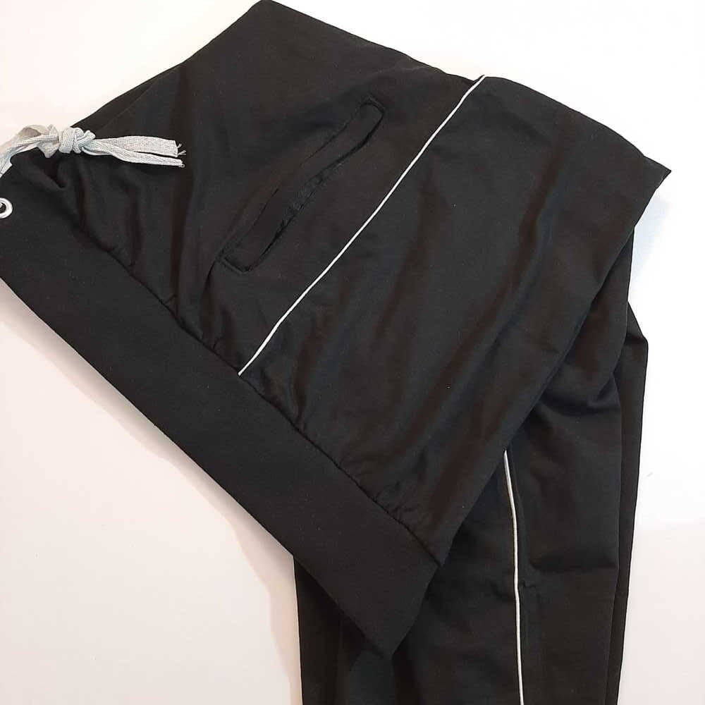 Jogging / Sleepwear Trouser With 2 Side Zip Pockets - Black - ZSP21