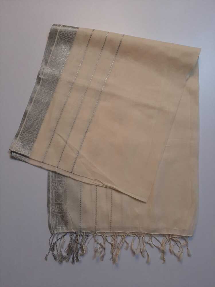 Khaadi Net Tarkashi Silver Zari Dyeable Dupatta