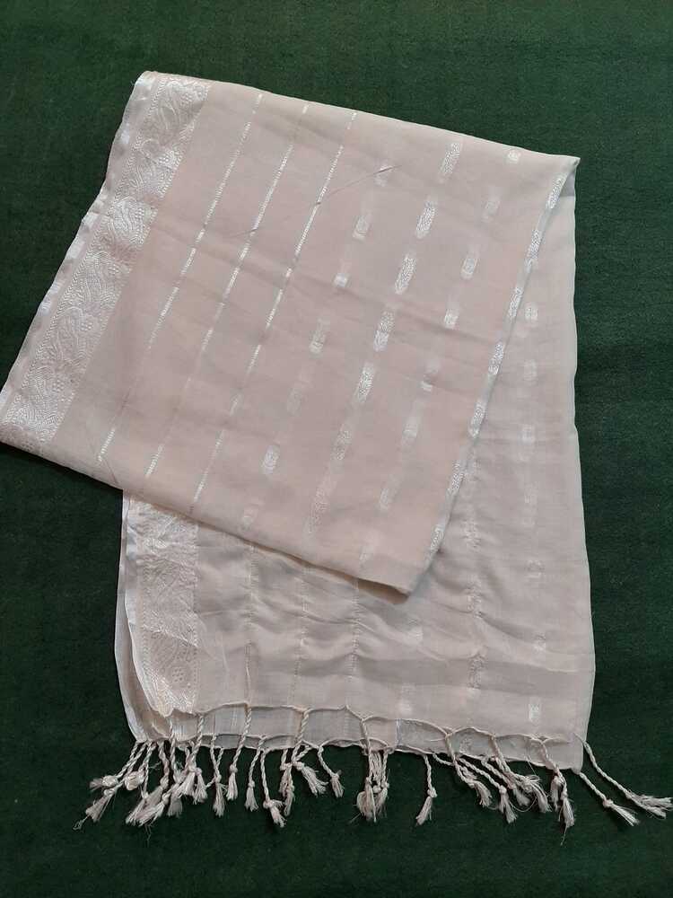 Khaadi Net Tarkashi Silver Zari Dyeable Dupatta