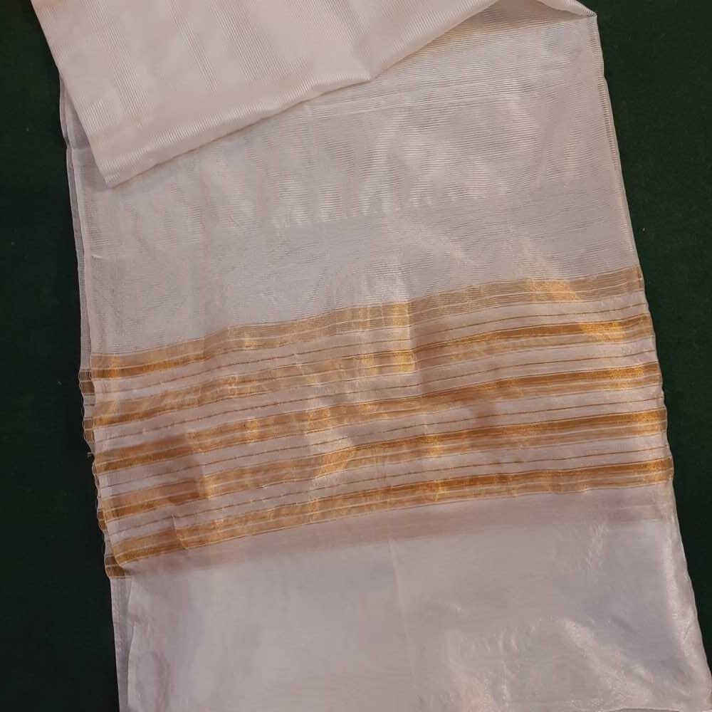 Khaadi Net Gold Zari Dyeable Dupatta - White/Gold