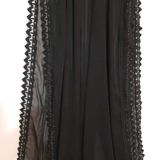 laces embellished chiffon dupatta black