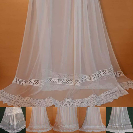 laces embellished chiffon dupatta white
