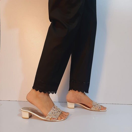 Laces Embellised Trouser - Cotton - Black - ZT543