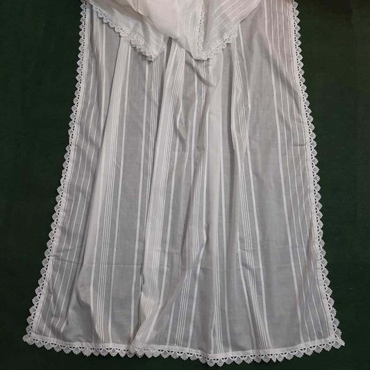 Lawn Brochia Dupatta With 4 Sided Lace - White