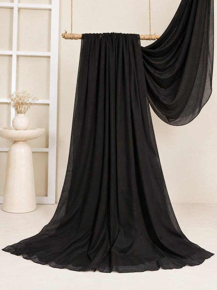 Lawn Dupatta - Black - ZD893