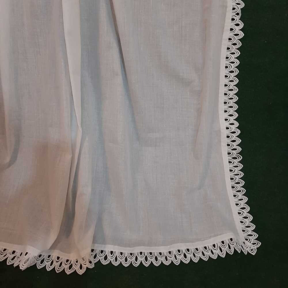 Lawn Dupatta With 4 Sided Lace – White
