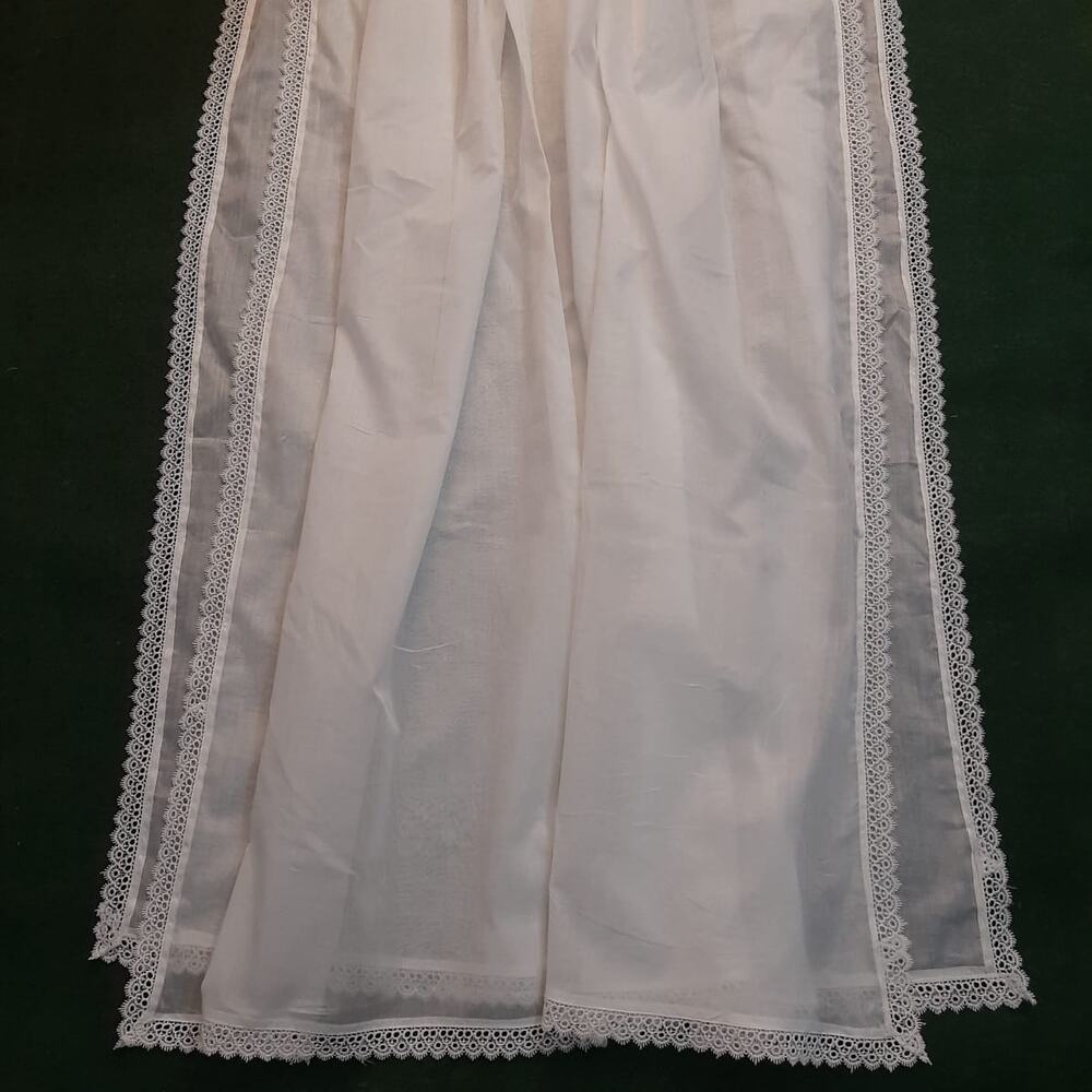 Lawn Dupatta With 4 Sided Lace – White