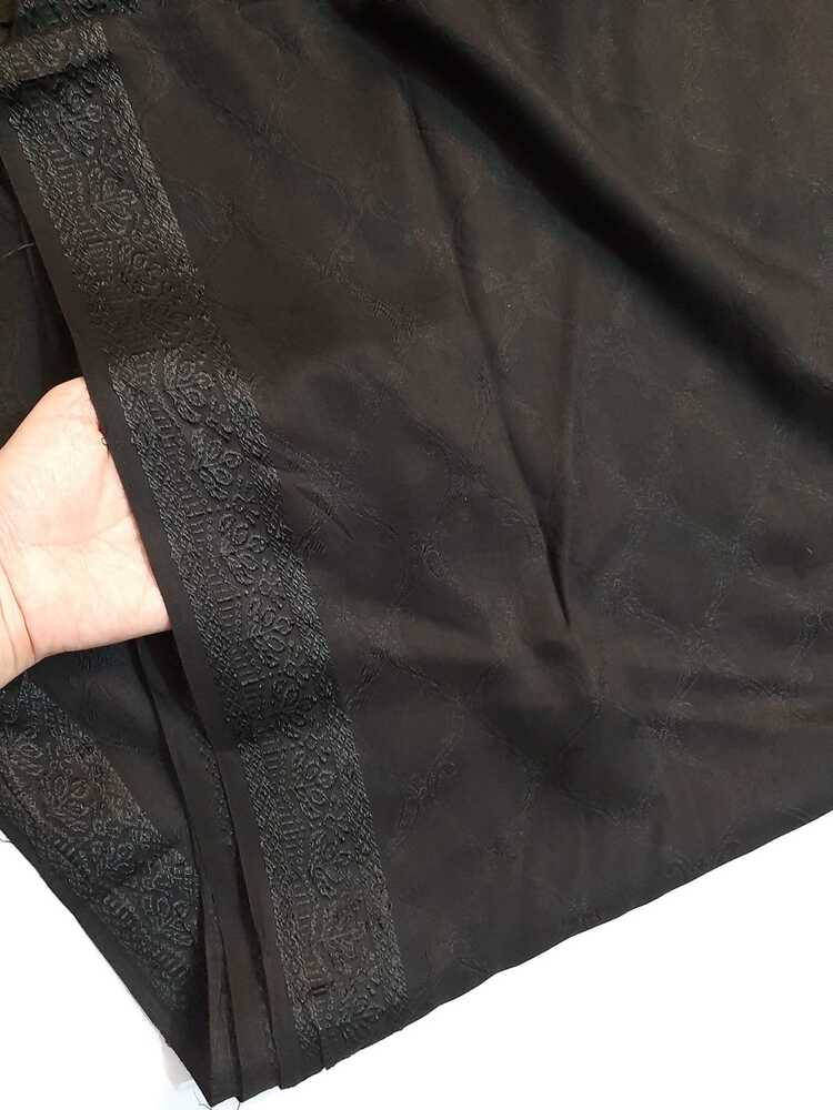 Linen Jaquard Dupatta - Black