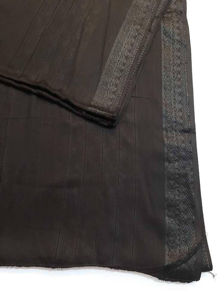 Linen Jaquard Dupatta - Black