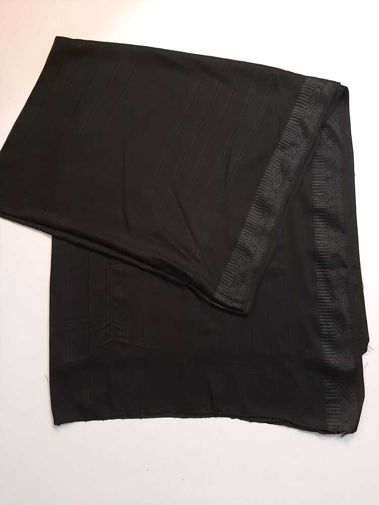 Linen Jaquard Dupatta - Black