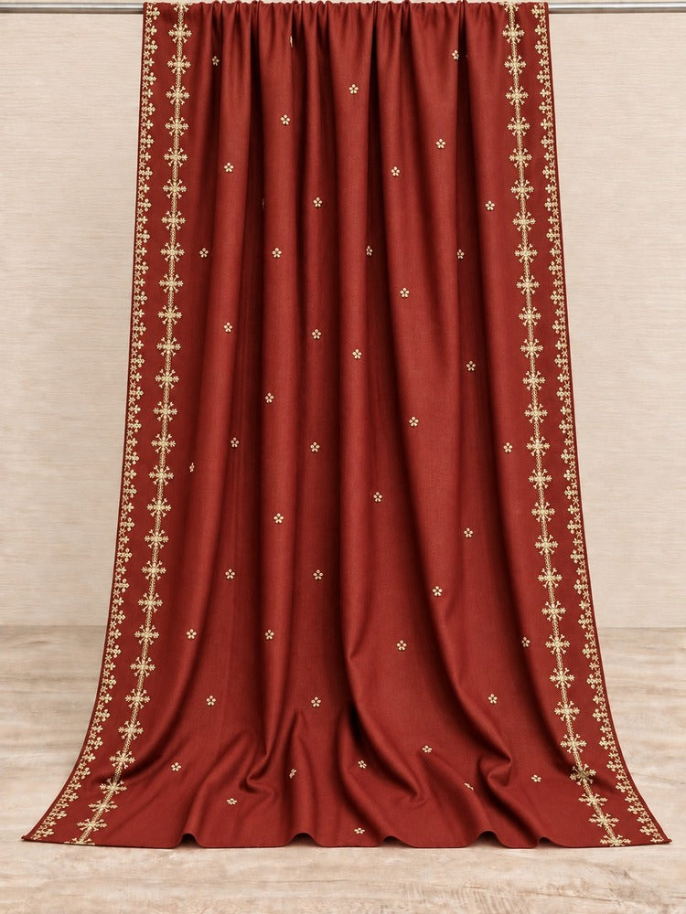 Maroon Embroided Swiss Lawn Chadar - Maroon - SH21