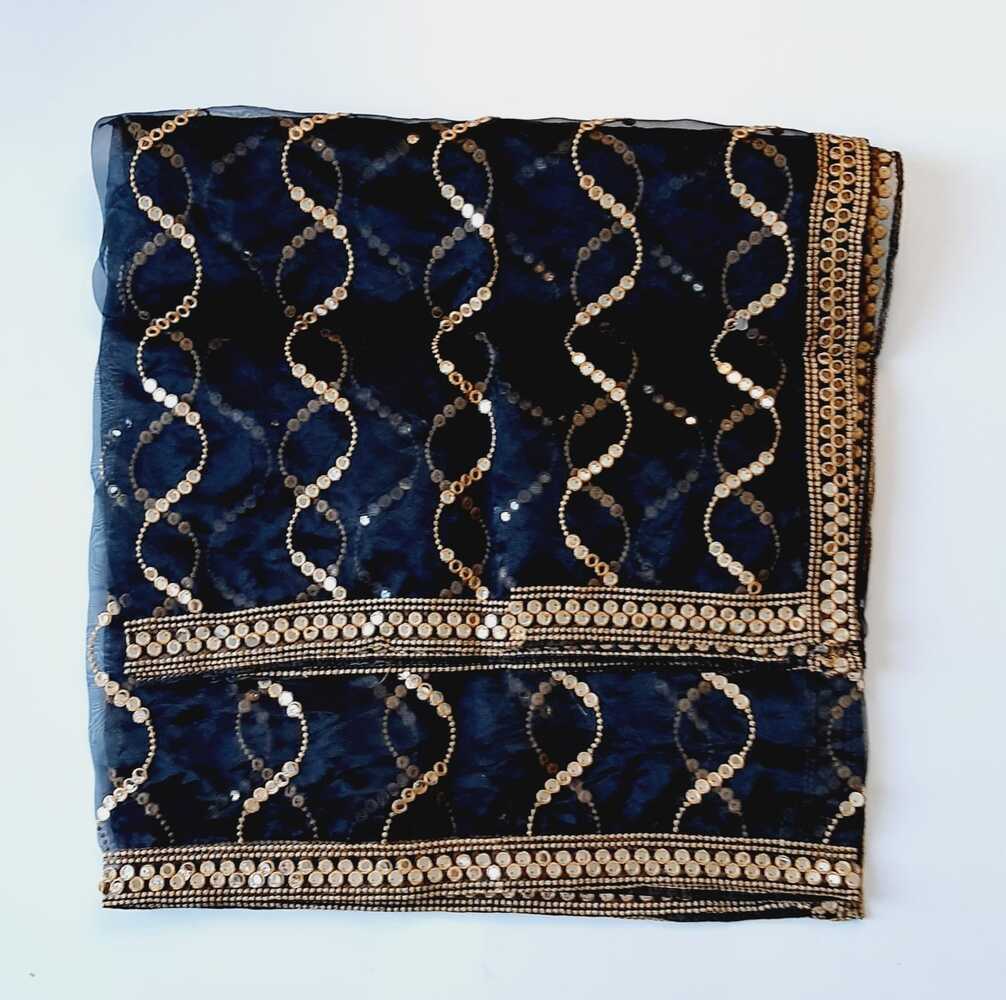 Mirror Work Organza Dupatta - ZD640