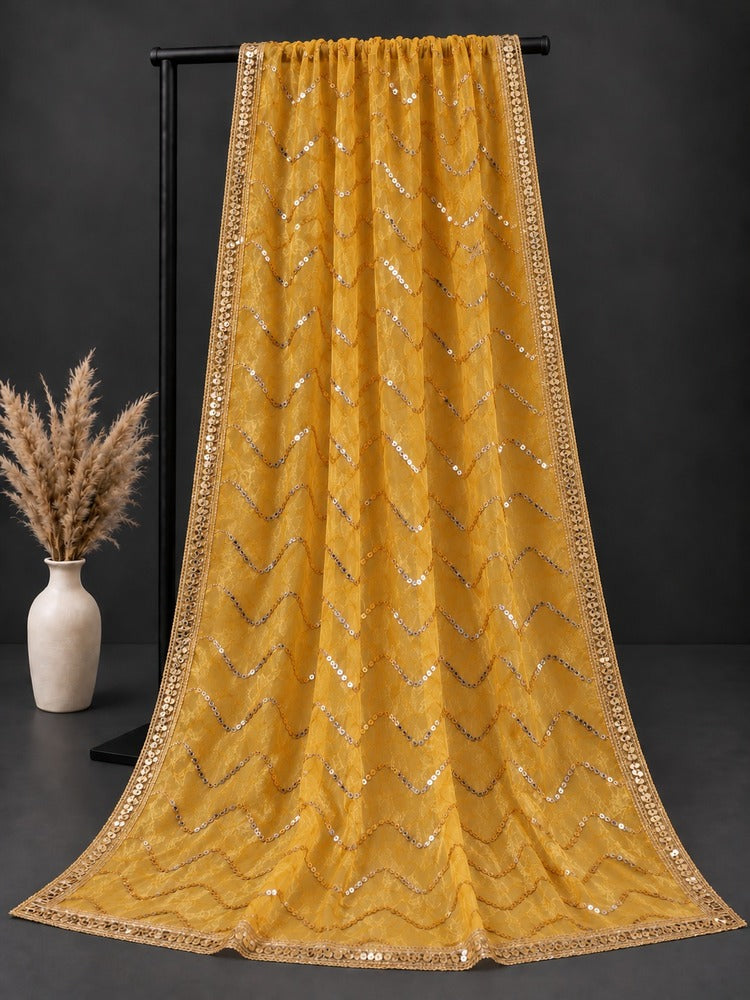 Mirror Work Organza Dupatta - ZD640