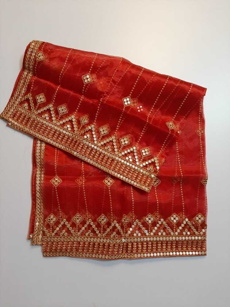 Mirror Work Organza Dupatta - ZD641