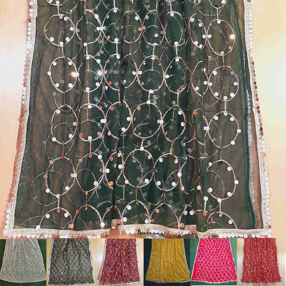 Mirror Work Net Dupatta Large -  ZD997