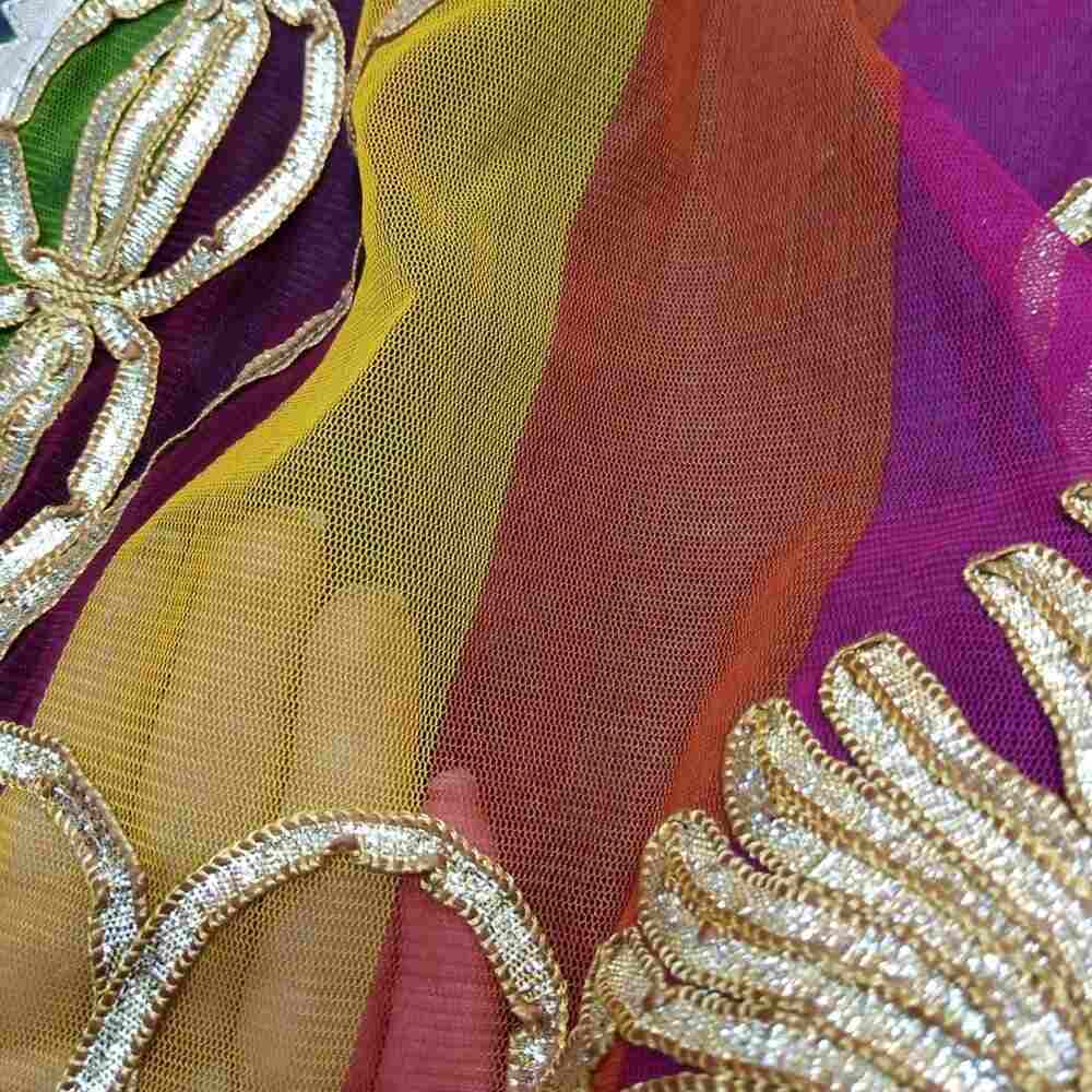 Multi Gota Work Dupatta For Wedding Party - Net -  ZD644