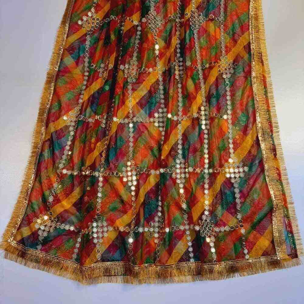 Multi Gota Work Dupatta For Wedding Party - Net