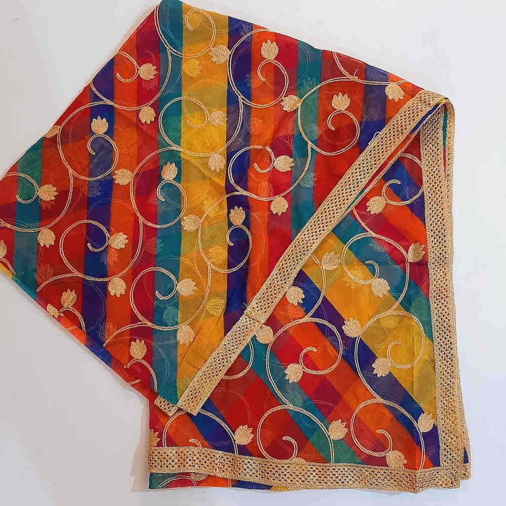 Multi Gota Work Dupatta For Wedding Party - Net