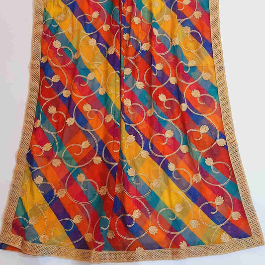 Multi Gota Work Dupatta For Wedding Party - Net