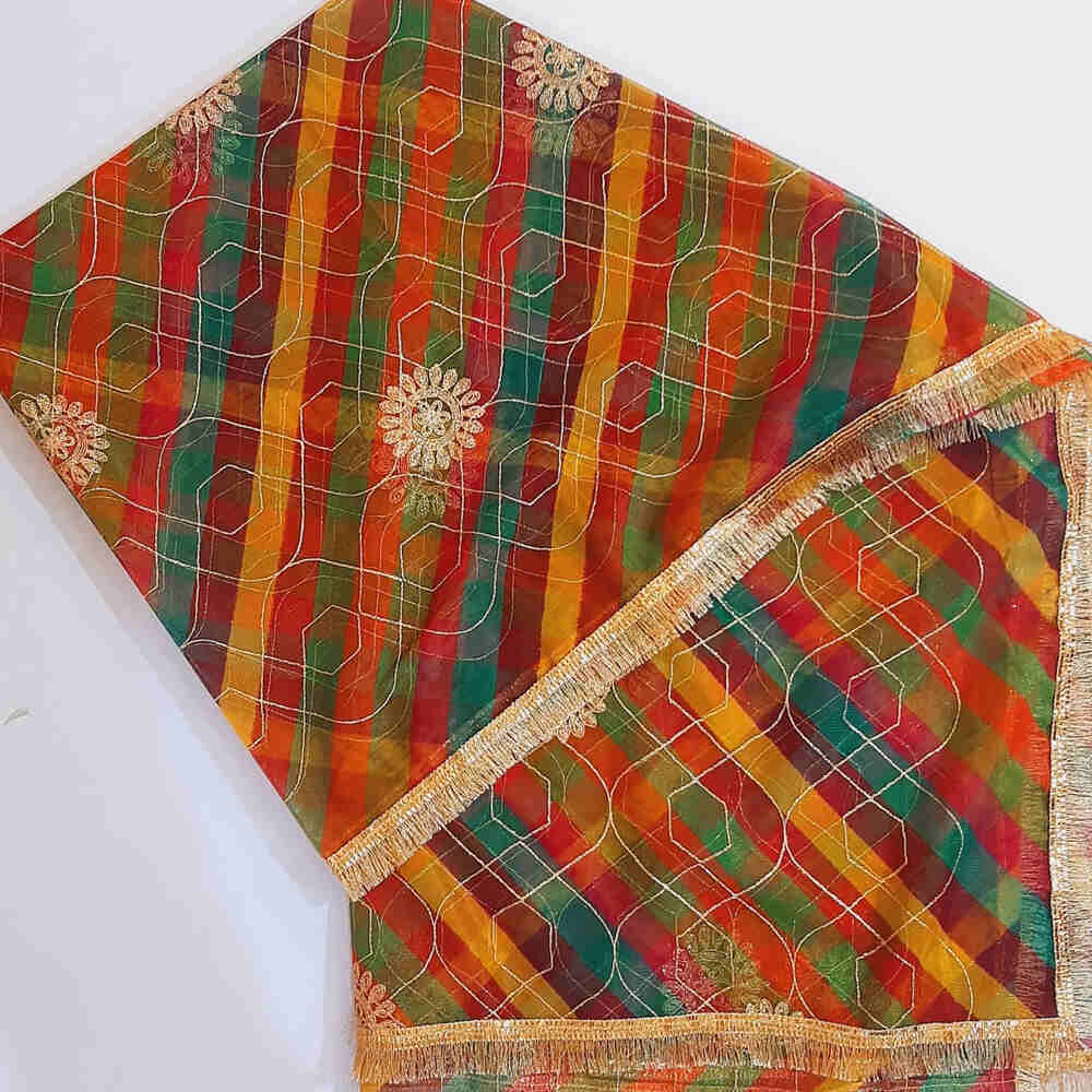 Multi Gota Work Dupatta For Wedding Party - Net