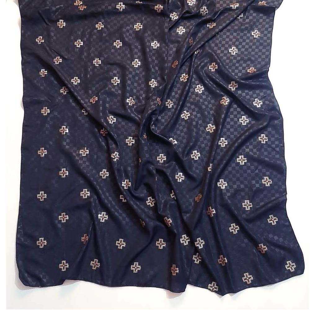 Embroided Self Print Chaddar Summer Shawl - SH51