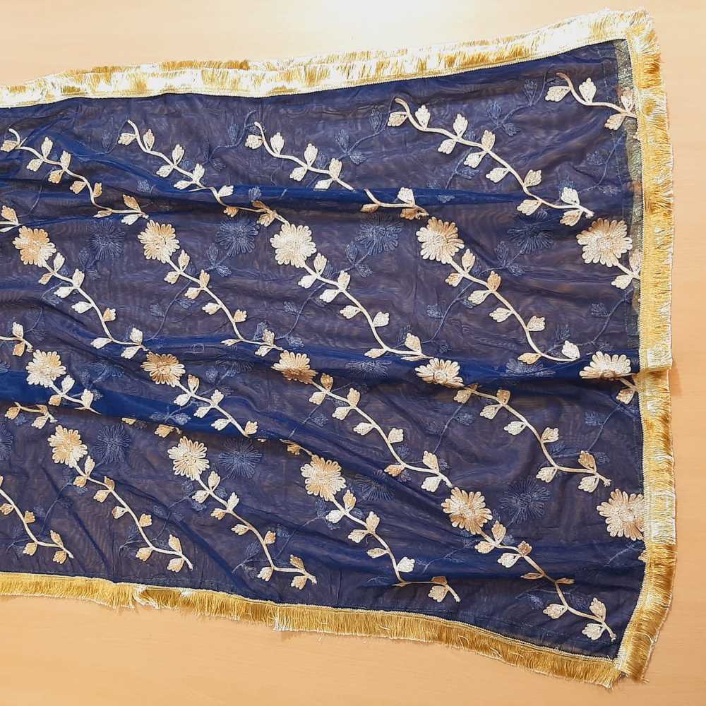 Navy dupatta for shadi