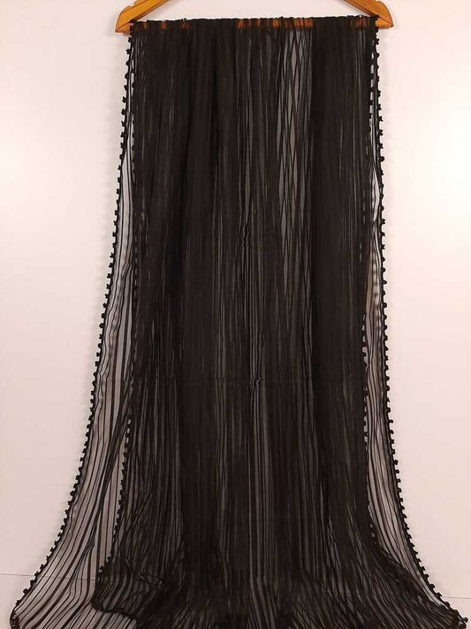Net Dupatta - Black - ZD81