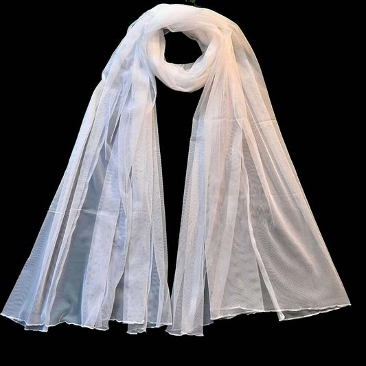 plain white net dupatta