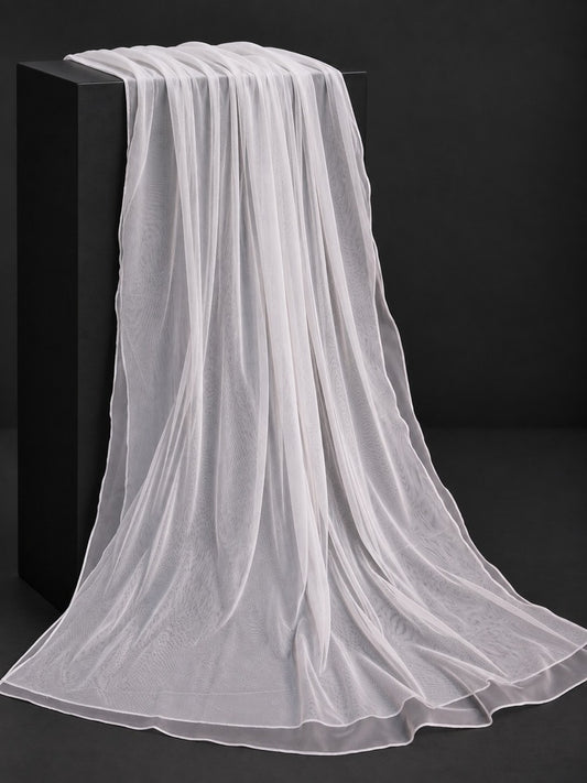 Net Dupatta - White - ZD02