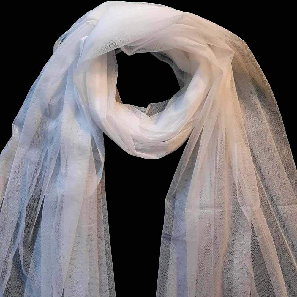 plain white net dupatta