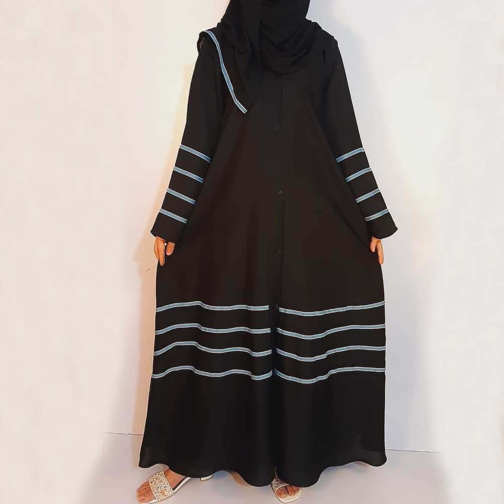 Nidah Front Open Abaya - With Scarf - BGA238