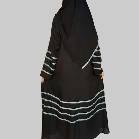 Nidah Front Open Abaya - With Scarf - BGA238